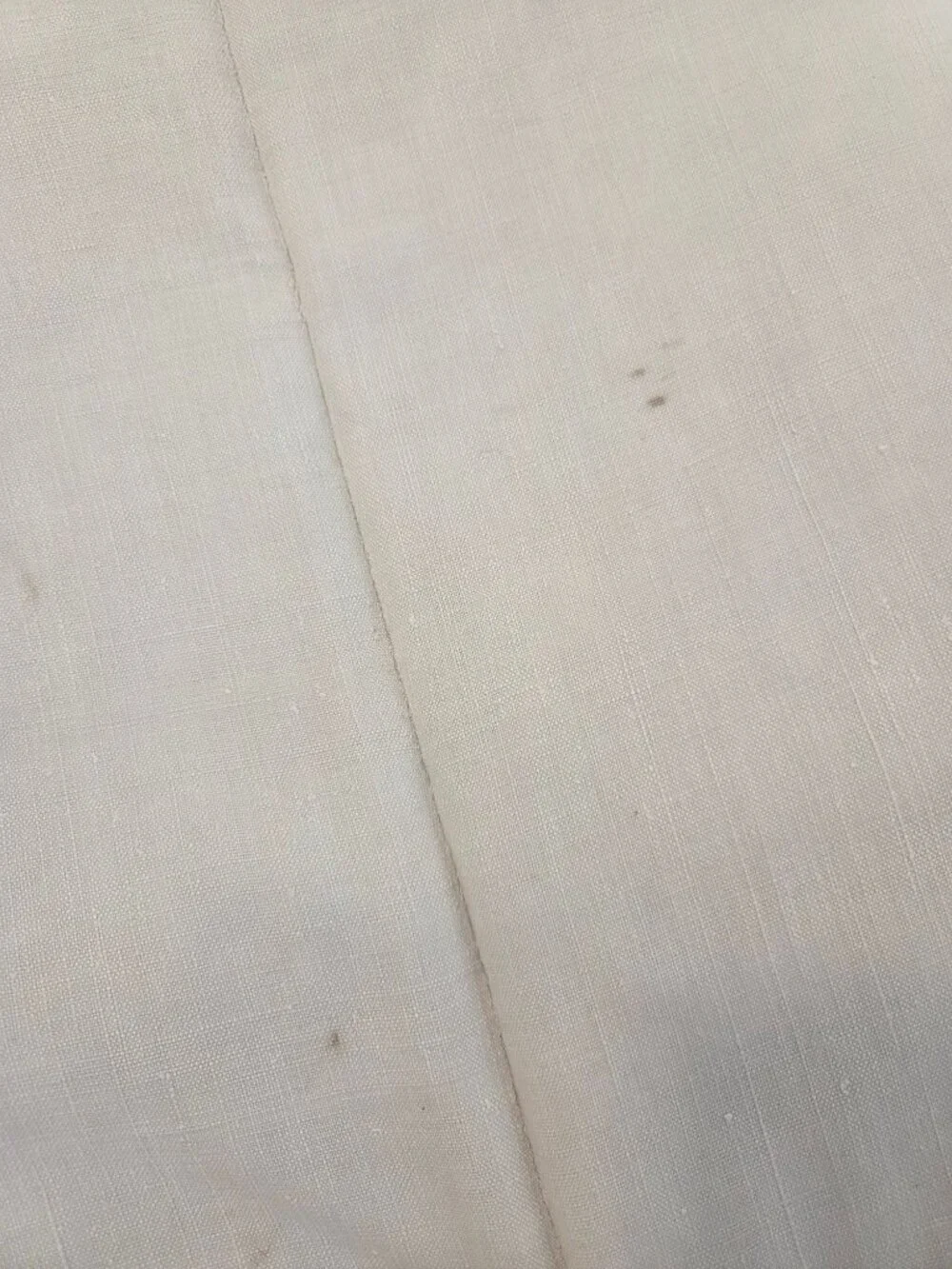 Large Antiq French Linen Metis Sheet 116" X 170" Cream Woven Bedding Fabric - Picture 5 of 9